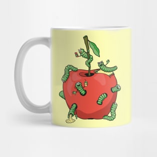 Funny worms in the apple Mug